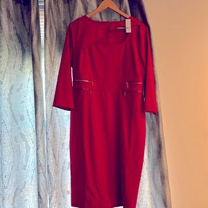 Red knee length dress